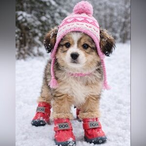 ❤️SOLD❤️Winter Puppy Booties Rubber soles NWT